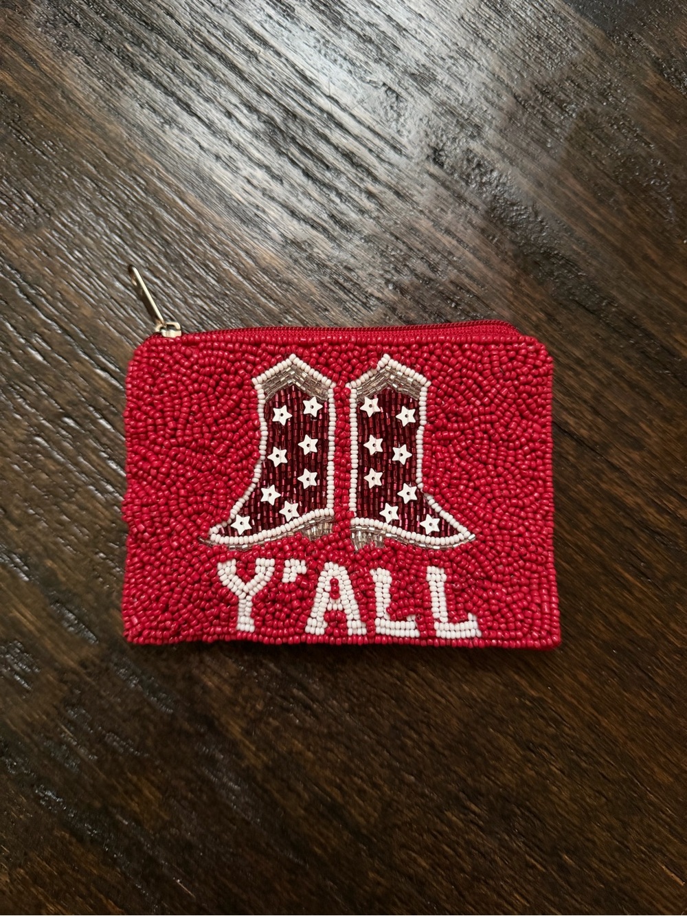 Altar'd State Red Western Beaded Coin/Card Purse